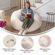 Natural Sherpa |#| Large Faux Sherpa Refillable Bean Bag Chair for Kids and Teens - Natural