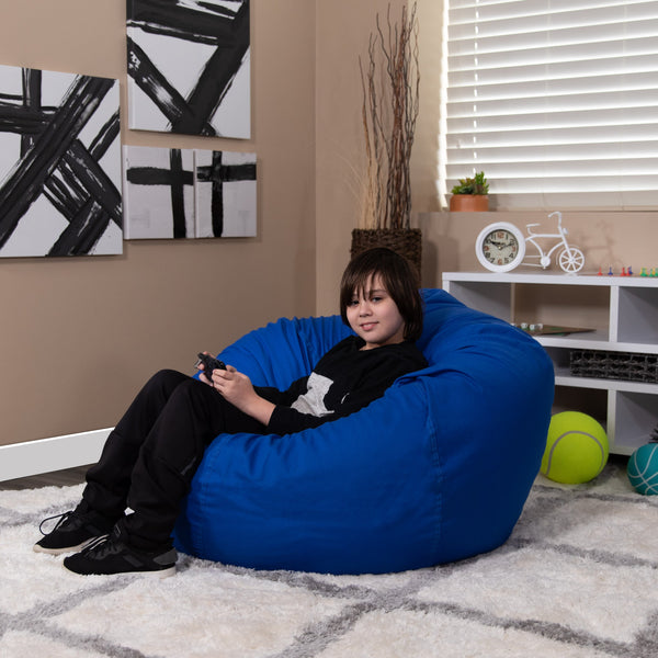 Royal Blue |#| Oversized Solid Royal Blue Refillable Bean Bag Chair for All Ages