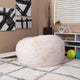 White Furry |#| Oversized White Furry Refillable Bean Bag Chair for All Ages
