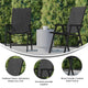 Black |#| Portable Black Outdoor Folding Patio Sling Chair with Black Frame - Set of 2