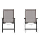 Brown |#| Portable Brown Outdoor Folding Patio Sling Chair with Black Frame - Set of 2