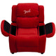 Red Microfiber |#| Personalized Deluxe Padded Red Microfiber Kids Recliner with Storage Arms