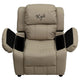 Beige Vinyl |#| Personalized Deluxe Padded Beige Vinyl Kids Recliner with Storage Arms