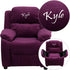 Personalized Deluxe Padded Kids Recliner with Storage Arms