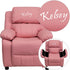 Personalized Deluxe Padded Kids Recliner with Storage Arms