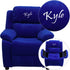 Personalized Deluxe Padded Kids Recliner with Storage Arms