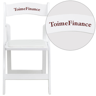 Personalized HERCULES Series Wood Folding Chair with Vinyl Padded Seat - View 1
