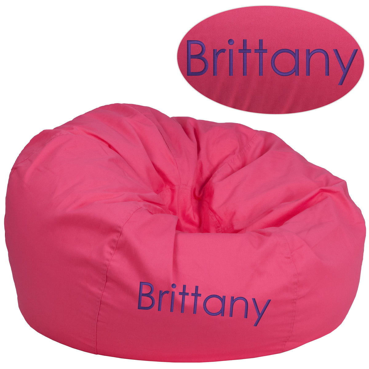 Hot Pink |#| Embossed Oversized Solid Hot Pink Refillable Bean Bag Chair for Kids and Adults