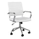 White Faux Leather/Polished Nickel |#| Ribbed Faux Leather Swivel Home Office Chair with Armrests-White/Polished Nickel