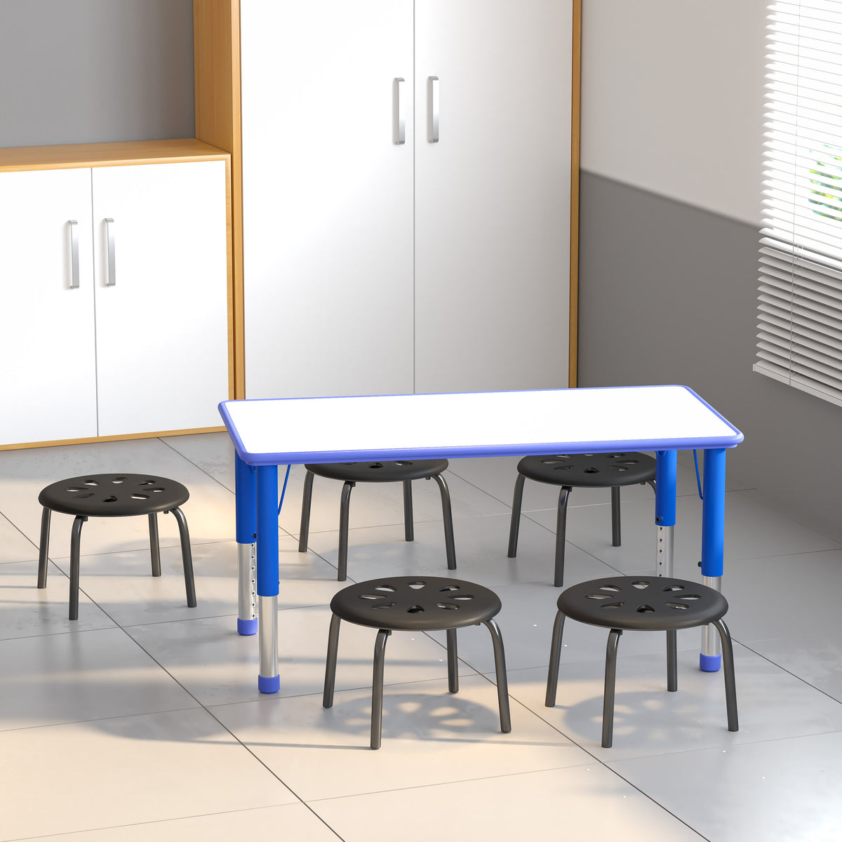 Black |#| Plastic Nesting Stack Stools - Classroom/Home, 11.5inchHeight, Black (5 Pack)