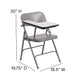 Premium Steel Beige Folding Chair with Right Handed Tablet Arm - Event Chair