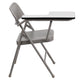 Premium Steel Beige Folding Chair with Right Handed Tablet Arm - Event Chair