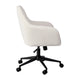 White Boucle/Oil Rubbed Bronze |#| Boucle Swivel Home Office Chair with Flared Arms-Saddle Brown/Oil Bronze