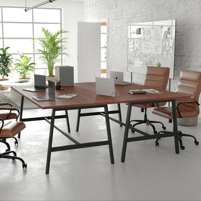 Redmond Commercial 72x36 Conference Table with 1" Thick Double Sided Laminate Table Top with PVC Edging and Heavy Duty A-Frame Steel Base - View 2