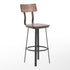Restaurant Barstool with Wood Seat & Back and Powder Coat Frame