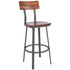 Restaurant Barstool with Wood Seat & Back and Powder Coat Frame