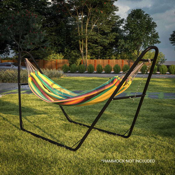 All-Weather Heavy Duty Steel Hammock Stand for Hammocks 9-14 Feet Long - Black