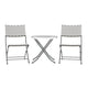Gray & White |#| 3PC Gray/White and Charcoal Indoor/Outdoor PE Rattan Folding Bistro Set