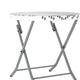 Gray & White |#| 3PC Gray/White and Charcoal Indoor/Outdoor PE Rattan Folding Bistro Set