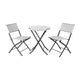 Black & White |#| 3PC Black and White Indoor/Outdoor PE Rattan Folding Bistro Set