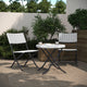 Black & White |#| 3PC Black and White Indoor/Outdoor PE Rattan Folding Bistro Set