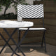 Black & White |#| 3PC Black and White Indoor/Outdoor PE Rattan Folding Bistro Set