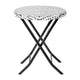 Black & White |#| 3PC Black and White Indoor/Outdoor PE Rattan Folding Bistro Set