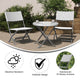 Gray & White |#| 3PC Gray/White and Charcoal Indoor/Outdoor PE Rattan Folding Bistro Set