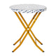 Navy & White |#| 3PC Navy and White Indoor/Outdoor PE Rattan Folding Bistro Set