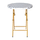 Navy & White |#| 3PC Navy and White Indoor/Outdoor PE Rattan Folding Bistro Set