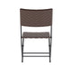 Brown |#| 3PC Brown and Black Indoor/Outdoor PE Rattan Folding Bistro Set