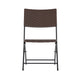 Brown |#| 3PC Brown and Black Indoor/Outdoor PE Rattan Folding Bistro Set