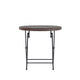 Brown |#| 3PC Brown and Black Indoor/Outdoor PE Rattan Folding Bistro Set