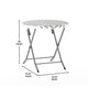Gray & White |#| 3PC Gray/White and Charcoal Indoor/Outdoor PE Rattan Folding Bistro Set