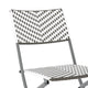 Gray & White |#| 3PC Gray/White and Charcoal Indoor/Outdoor PE Rattan Folding Bistro Set