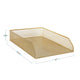 Set of 2 Mesh Metal Desktop Paper and Letter Tray Organizers in Gold