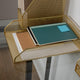 Set of 2 Mesh Metal Desktop Paper and Letter Tray Organizers in Gold