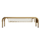 Premium Mesh Metal Desktop Monitor Riser Stand With Drawer and Storage in Gold