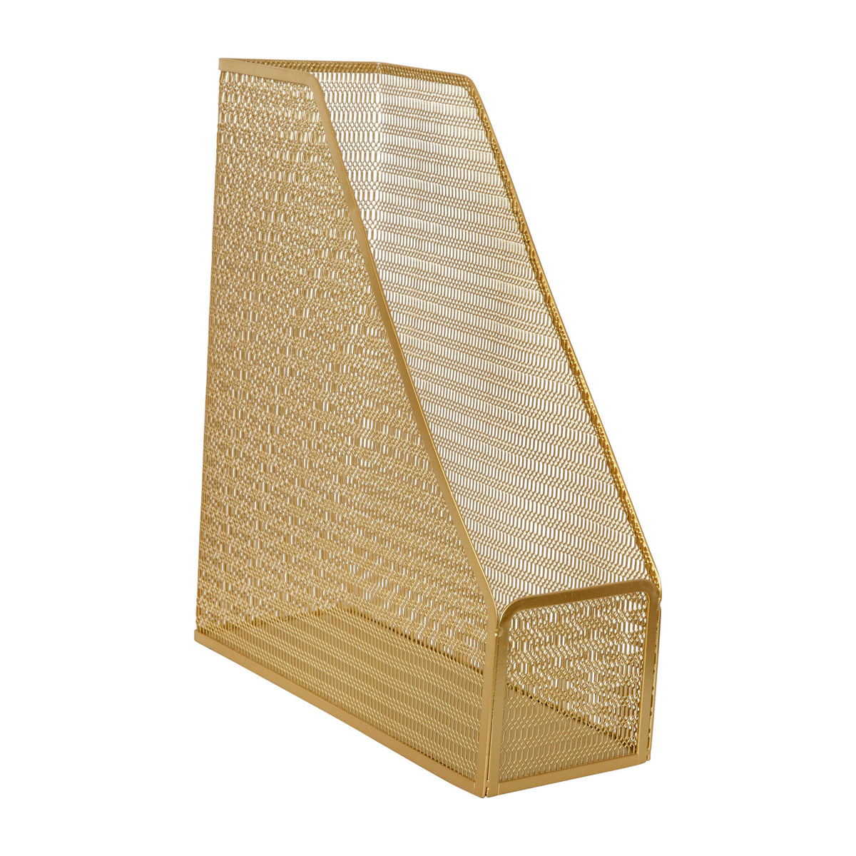 Premium 9.75 x 3.75 Single Slot Desktop File and Magazine Holder in Gold