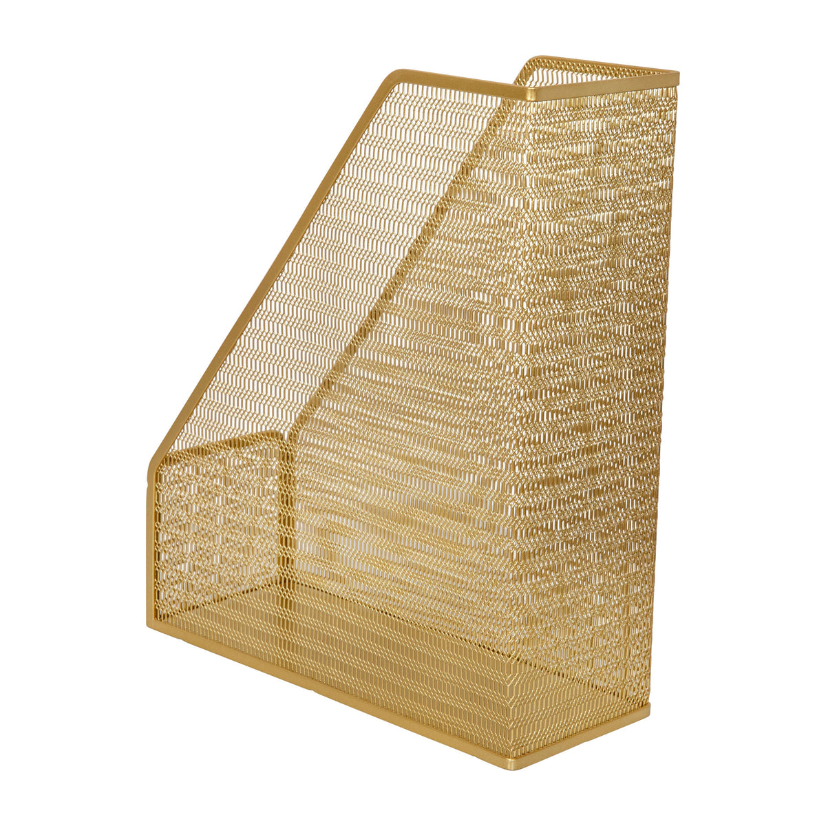 Premium 9.75 x 3.75 Single Slot Desktop File and Magazine Holder in Gold