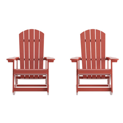 Savannah All-Weather Poly Resin Wood Adirondack Rocking Chair with Rust Resistant Stainless Steel Hardware - Set of 2 - View 1