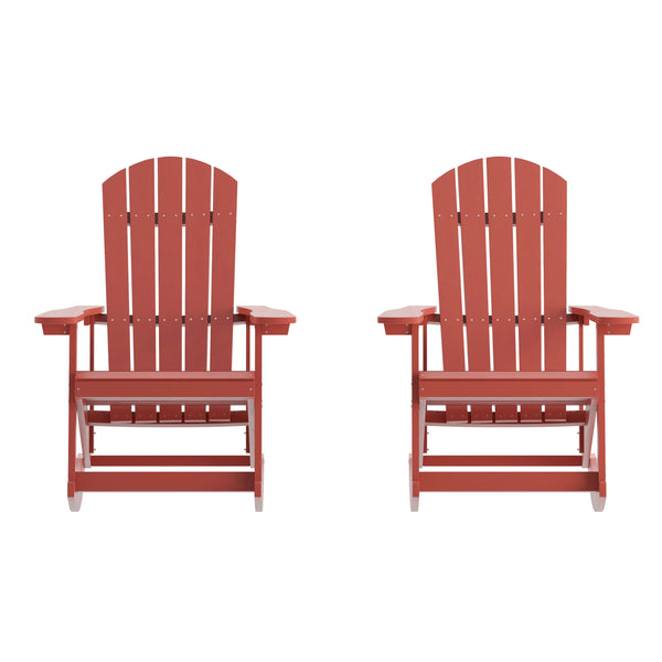 Red |#| Adirondack Poly Resin Rocking Chairs for Indoor/Outdoor Use in White - 2 Pack