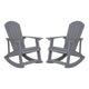 Light Gray |#| Adirondack Poly Resin Rocking Chairs for Indoor/Outdoor Use in White - 2 Pack