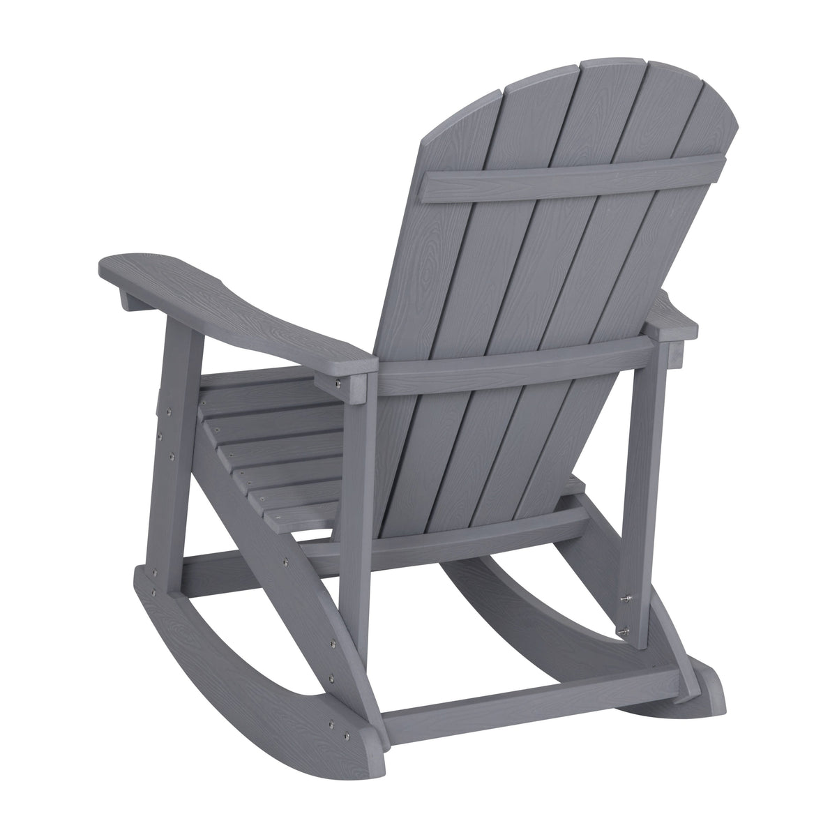 Light Gray |#| Adirondack Poly Resin Rocking Chairs for Indoor/Outdoor Use in White - 2 Pack