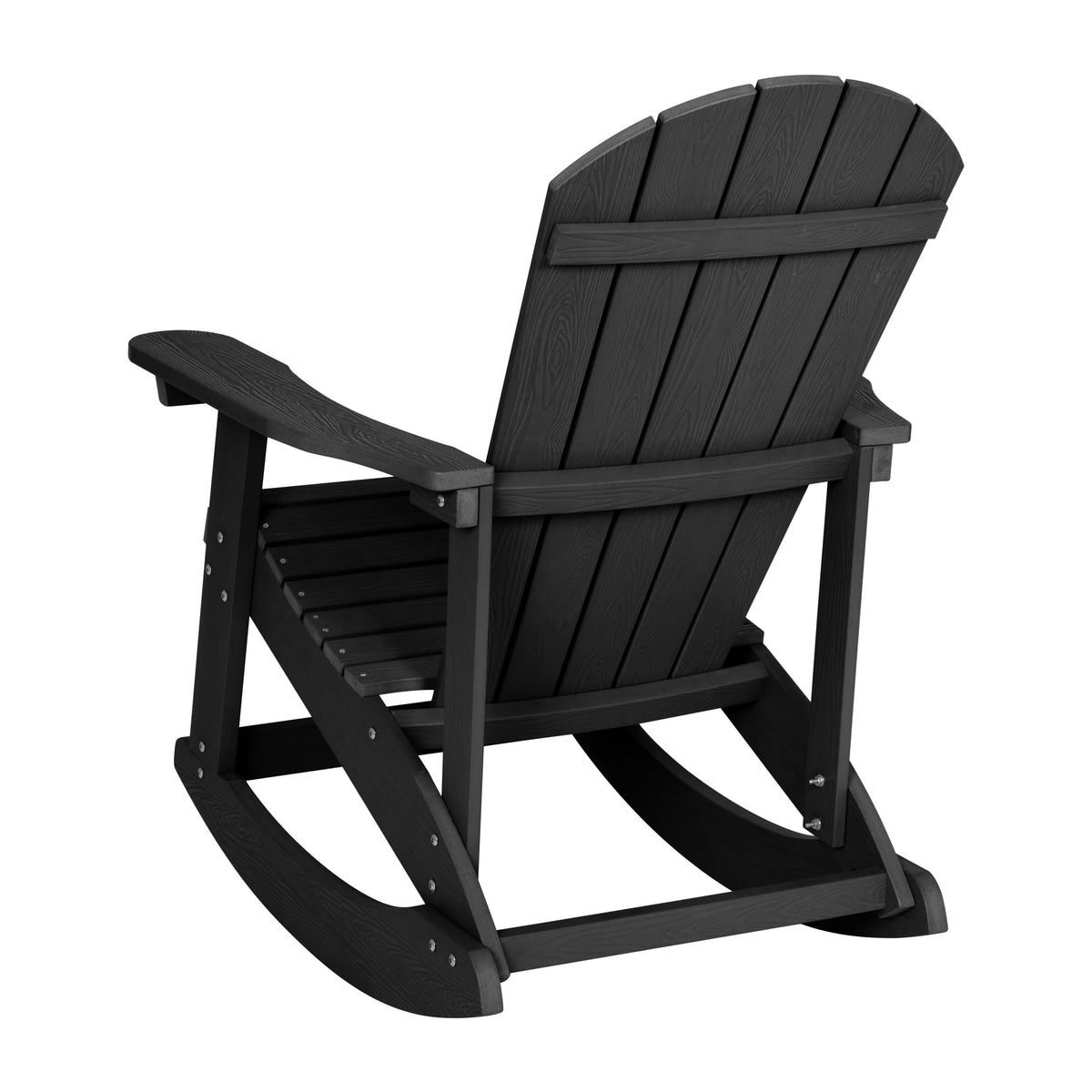 Black |#| Adirondack Poly Resin Rocking Chairs for Indoor/Outdoor Use in Black - 2 Pack