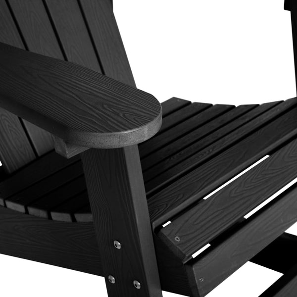 Black |#| Adirondack Poly Resin Rocking Chairs for Indoor/Outdoor Use in Black - 2 Pack