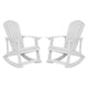 White |#| Adirondack Poly Resin Rocking Chairs for Indoor/Outdoor Use in Navy - 2 Pack