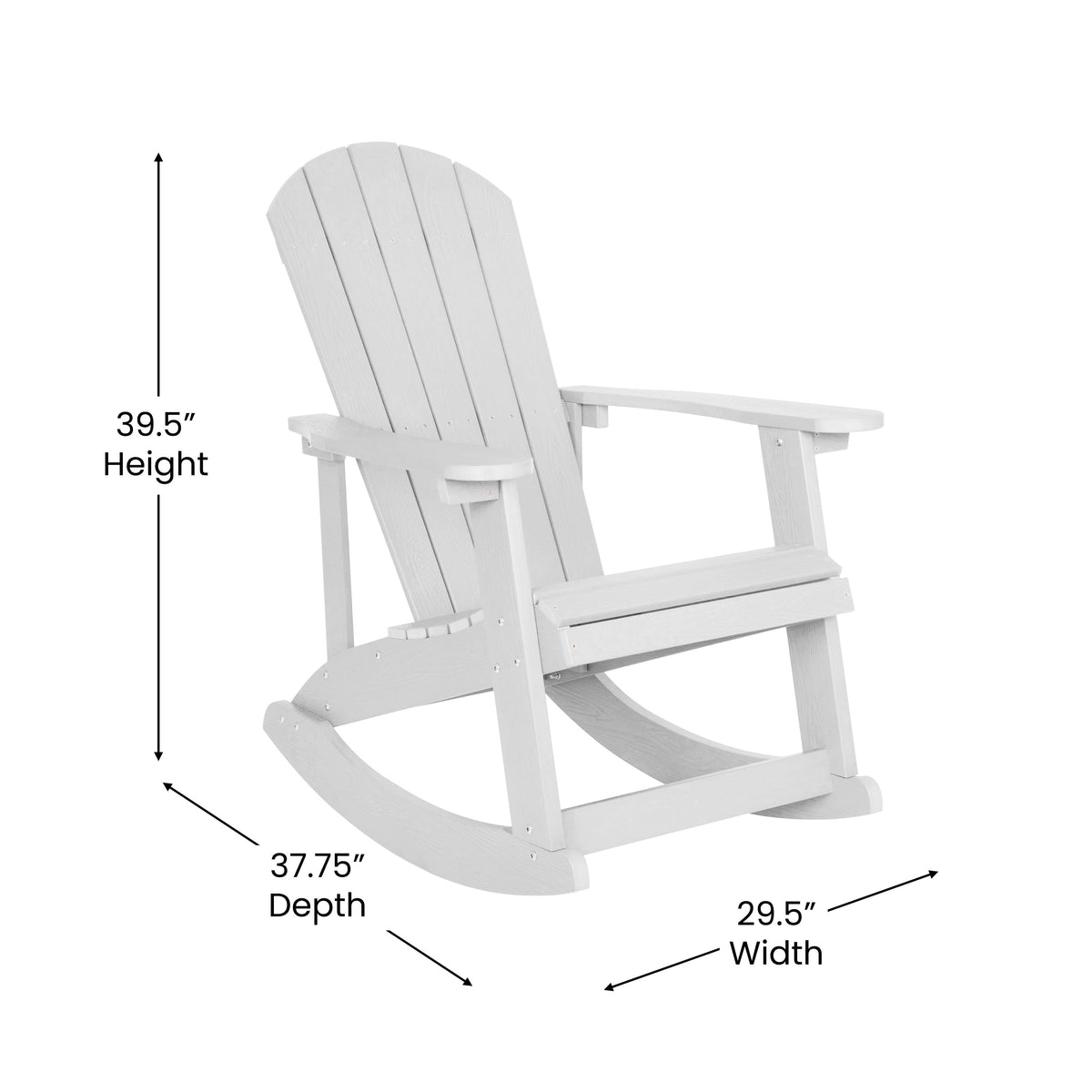 White |#| Adirondack Poly Resin Rocking Chairs for Indoor/Outdoor Use in Navy - 2 Pack