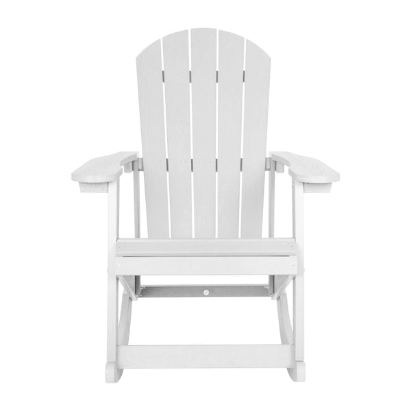 White |#| Adirondack Poly Resin Rocking Chairs for Indoor/Outdoor Use in Navy - 2 Pack