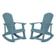 Sea Foam |#| Adirondack Poly Resin Rocking Chairs for Indoor/Outdoor Use in Sea Foam - 2 Pack